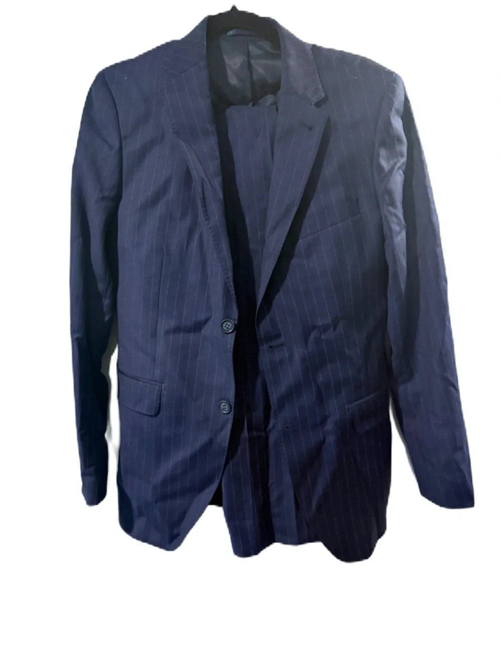 Navy Pinstripe Men's suit slim fit 30
